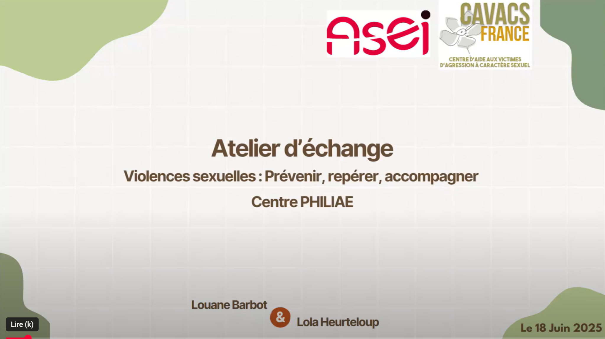 Vidéo atelier PHILIAE