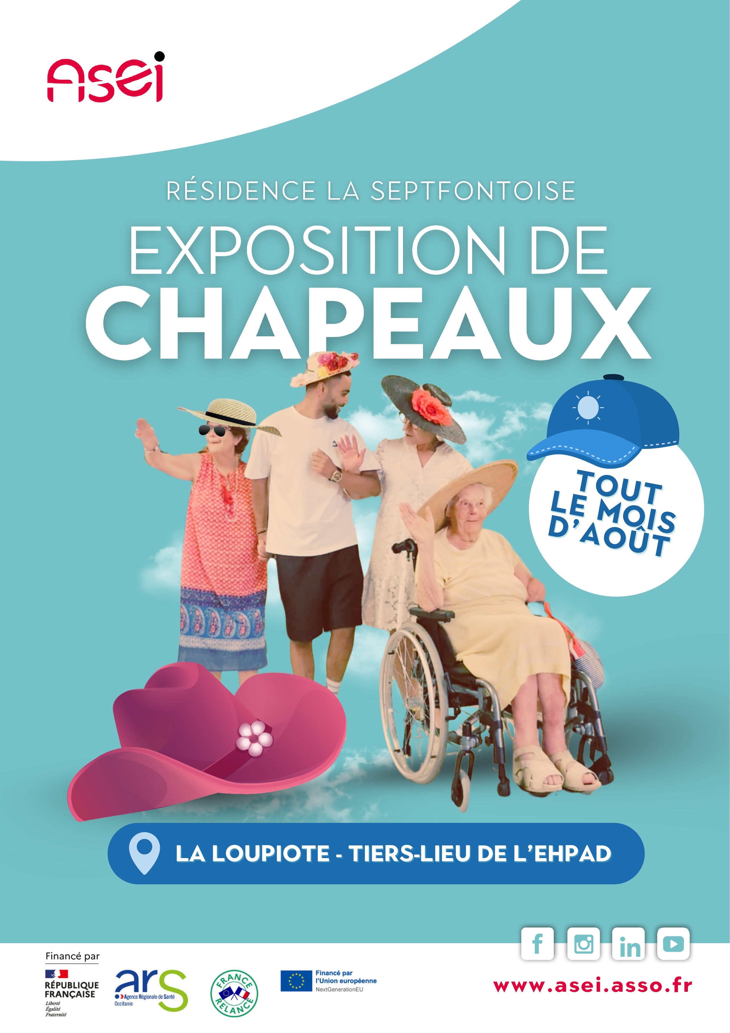 EXPOSITION DE CHAPEAUX A L'EHPAD DE SEPTFONDS | Asei - Association