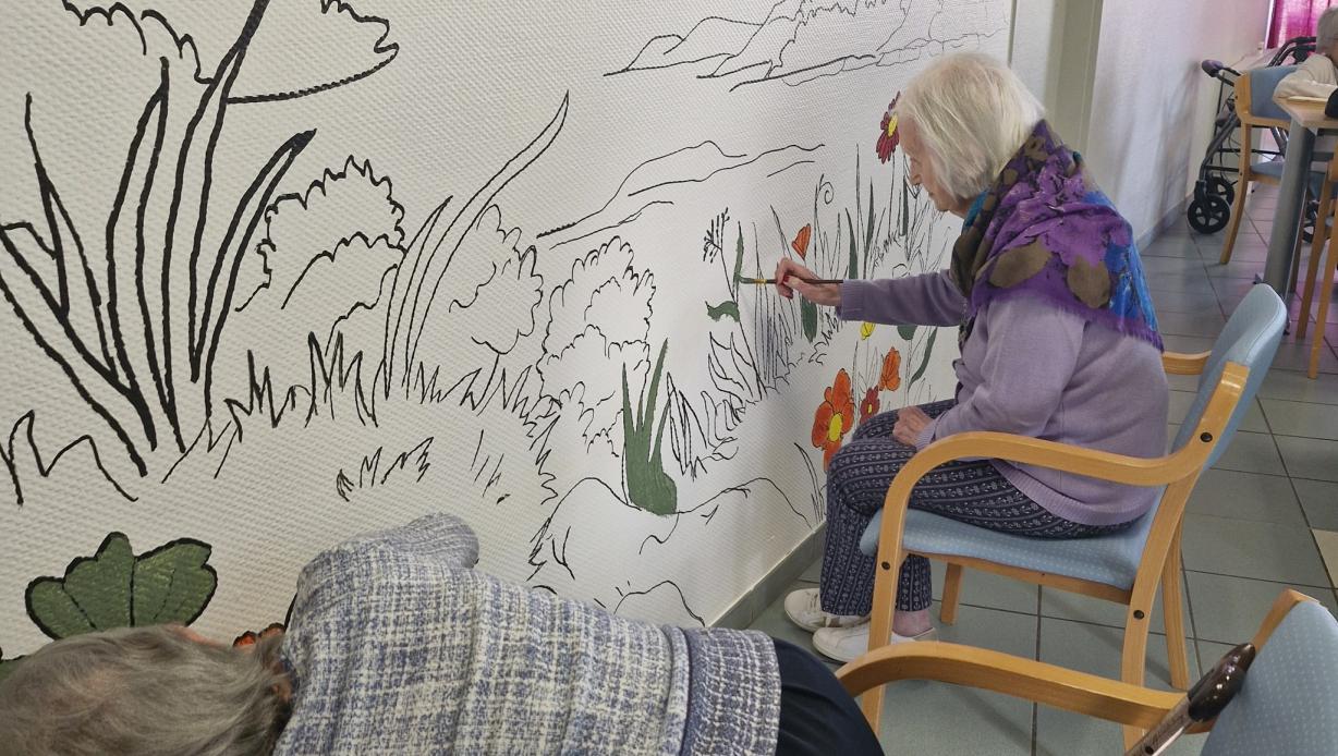 Illustration fresque avec les apprentis Auteuil